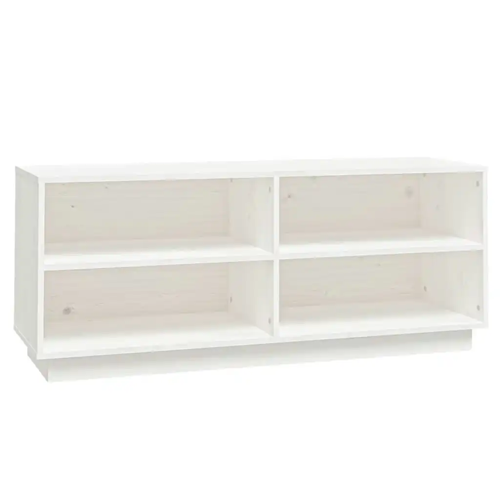 Shoe Cabinet White 110x34x45 cm Solid Wood Pine 813541