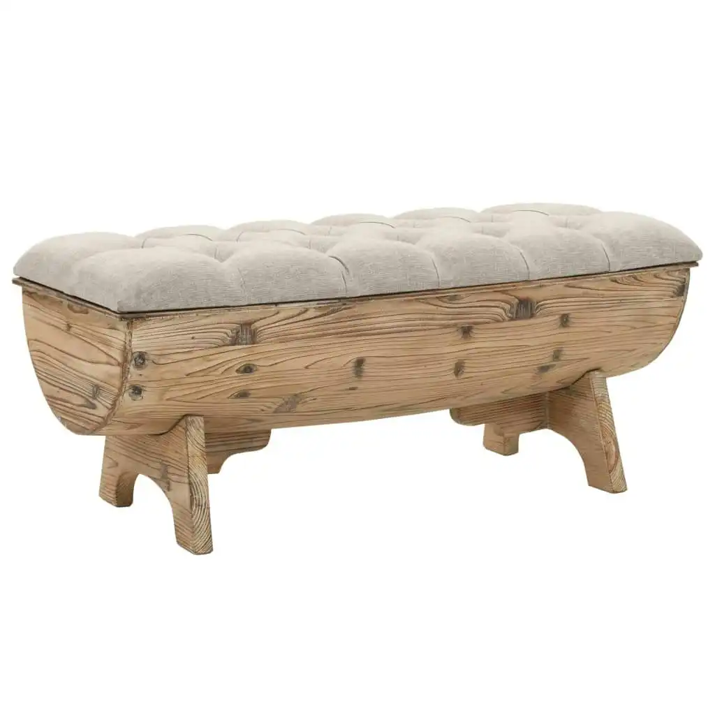 Storage Bench 103x51x44 cm Solid Wood and Fabric 245767