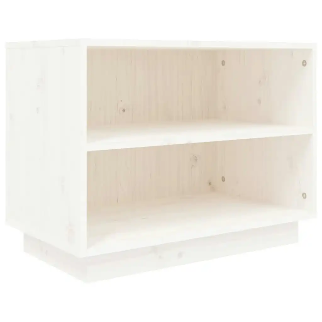 Shoe Cabinet White 60x34x45 cm Solid Wood Pine 813546