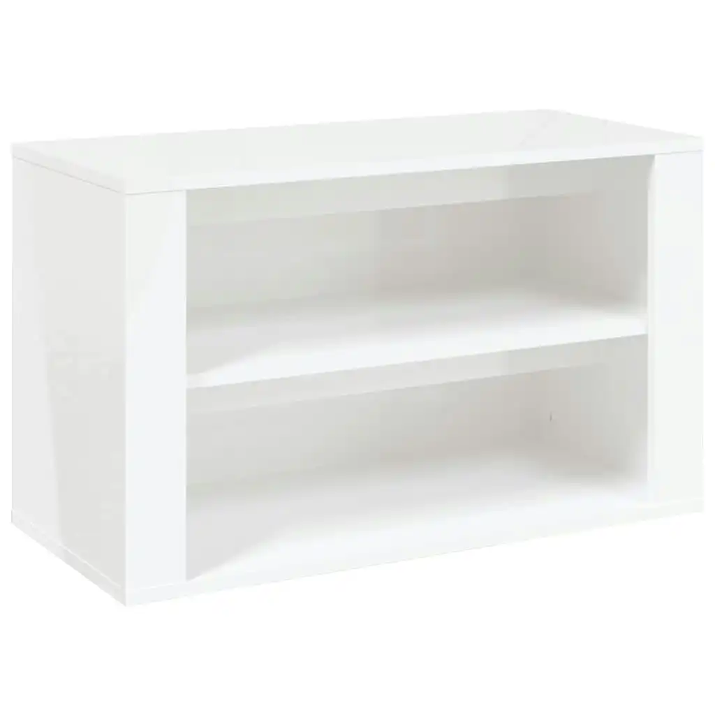 Shoe Rack High Gloss White 75x35x45 cm Engineered Wood 816898