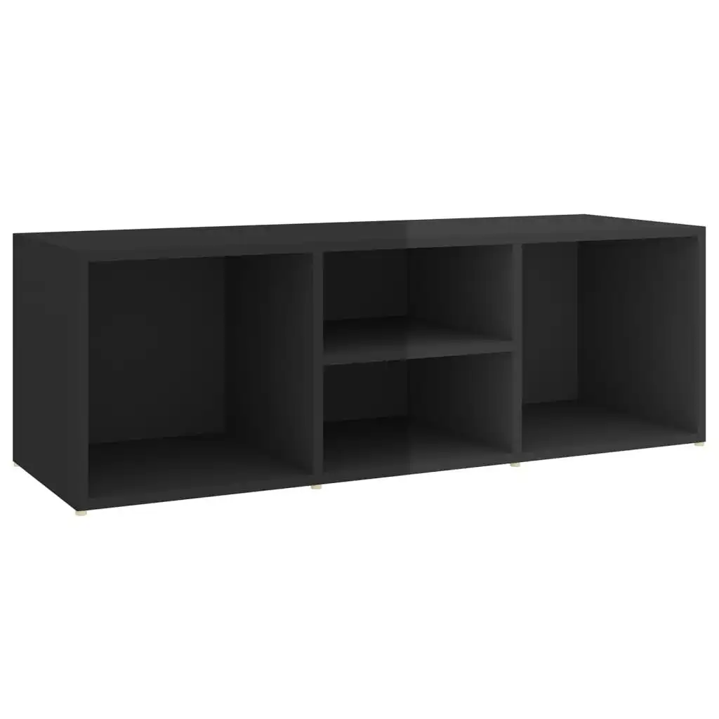 Shoe Storage Bench High Gloss Black 105x35x35 cm Engineered Wood 804470