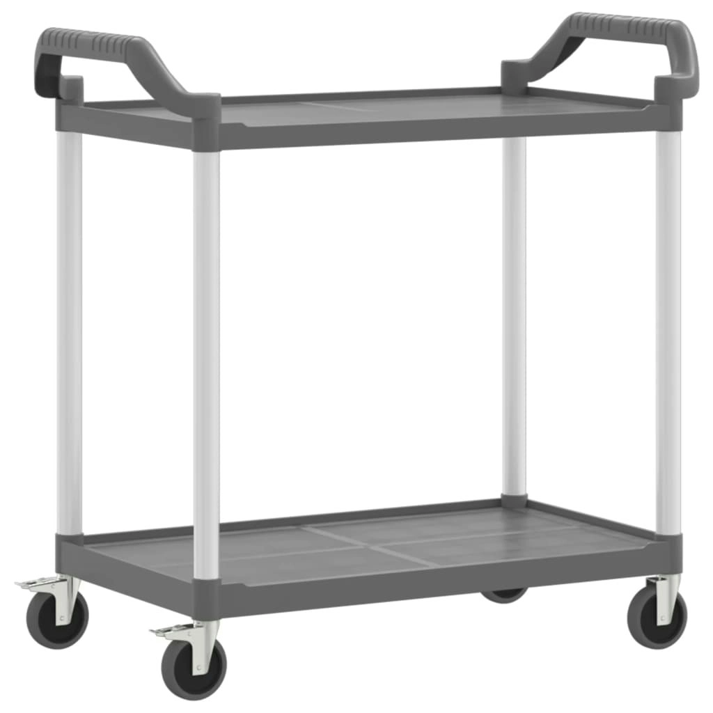 2-Tier Trolley Grey 99x50x97 cm Aluminium 30325