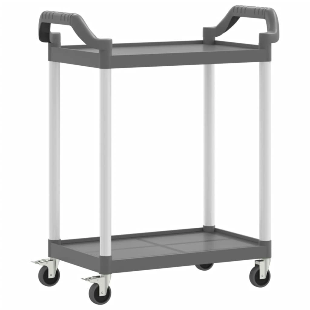 2-Tier Trolley Grey 81x41x92 cm Aluminium 30327