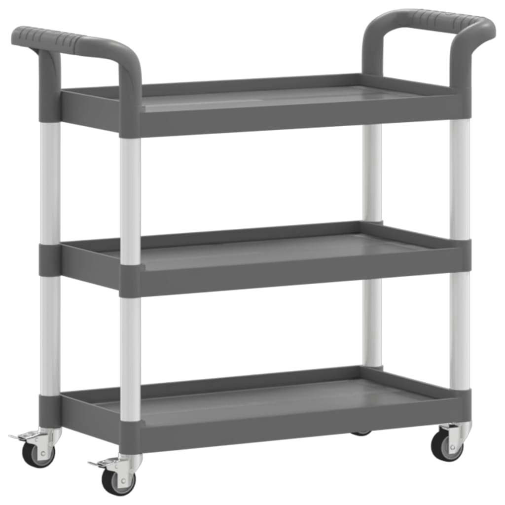 3-Tier Trolley Grey 77x34x72 cm Aluminium 30323