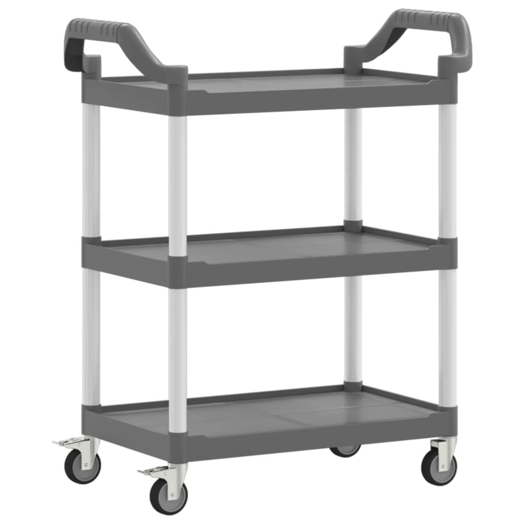 3-Tier Trolley Grey 81x41x92 cm Aluminium 30321