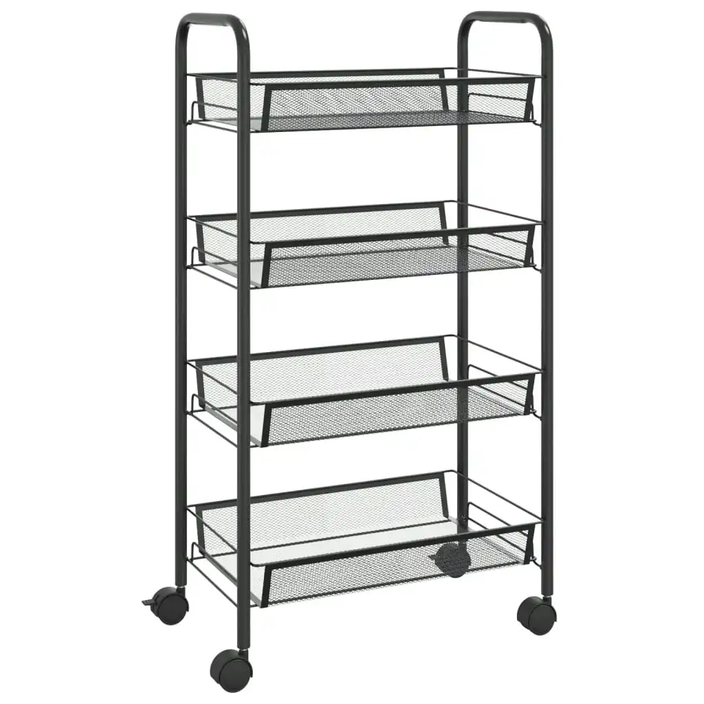 4-Tier Kitchen Trolley Black 46x26x85 cm Iron 336325