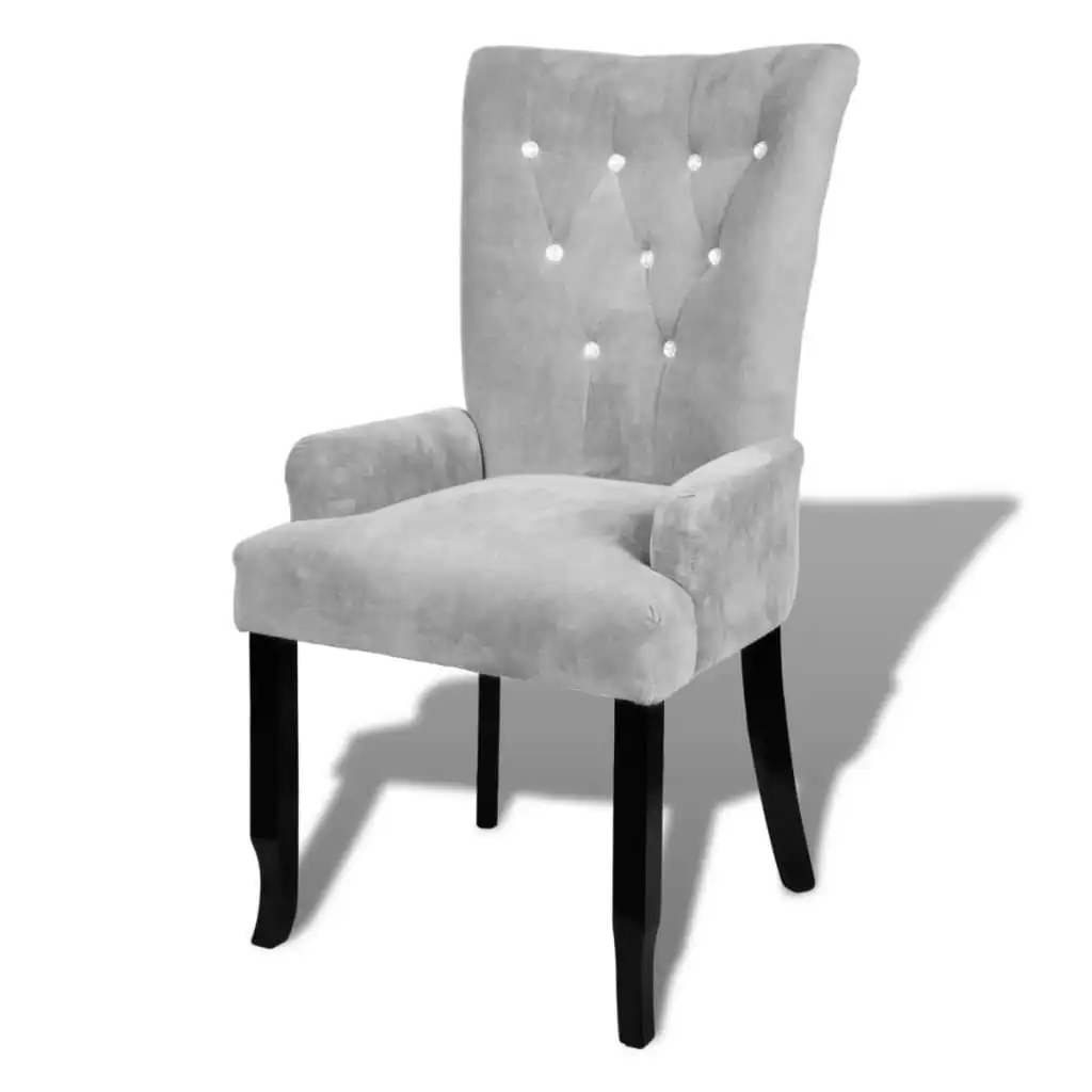 Armchair Silver Velvet 240654