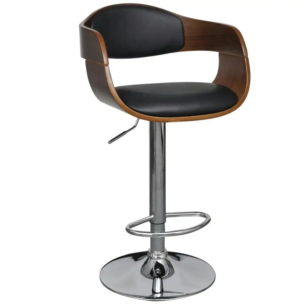 Bar Stool Bent Wood and Faux Leather 241053