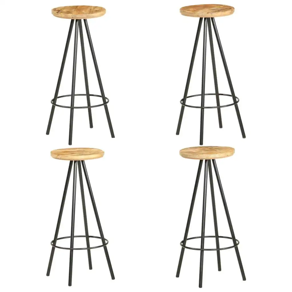 Bar Stools 4 pcs Rough Mango Wood 286615