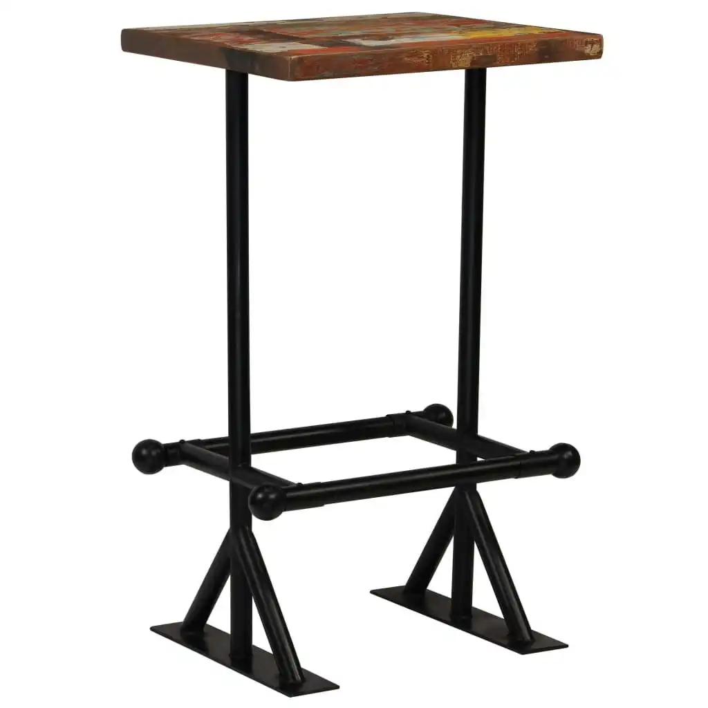 Bar Table Solid Reclaimed Wood Multicolour 60x60x107 cm 245386