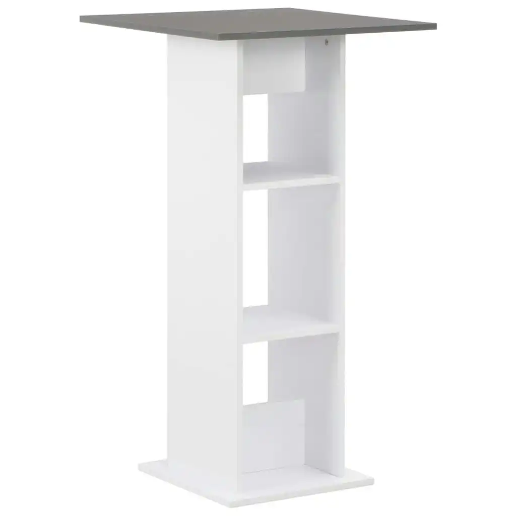 Bar Table White and Anthracite Grey 60x60x110 cm 280210