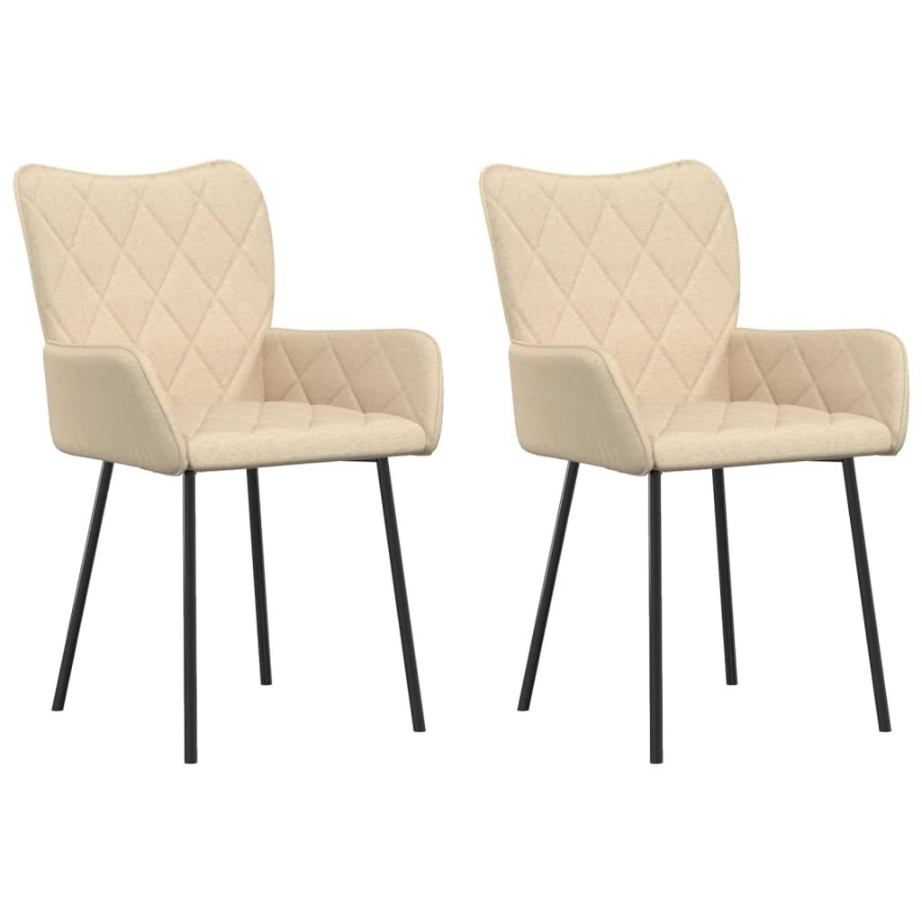 Dining Chairs 2 pcs Cream Fabric 344830