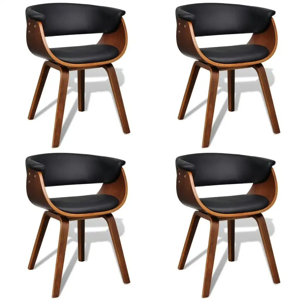 Dining Chairs 4 pcs Bent Wood and Faux Leather 270547