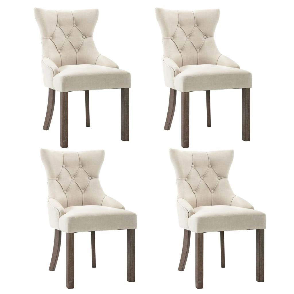 Dining Chairs 4 pcs Beige Fabric 3058303