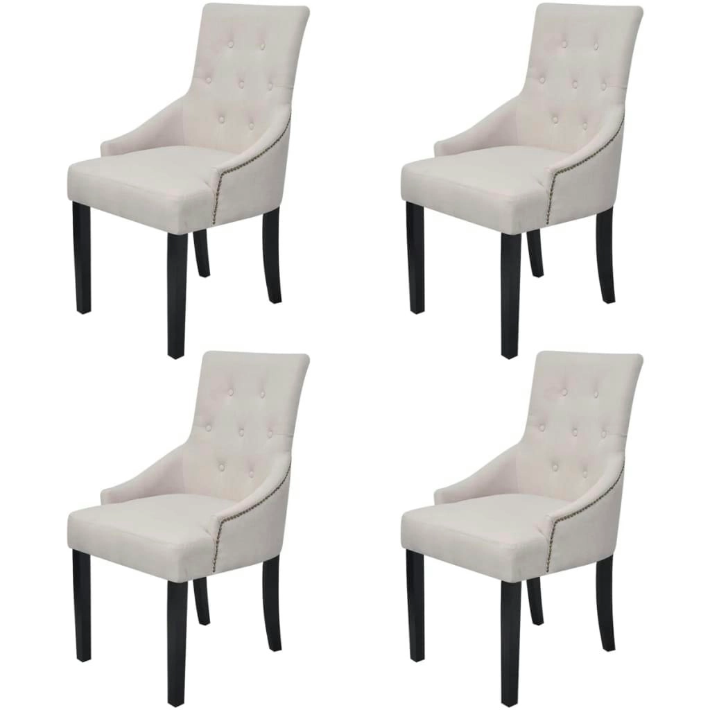 Dining Chairs 4 pcs Cream Grey Fabric 272506