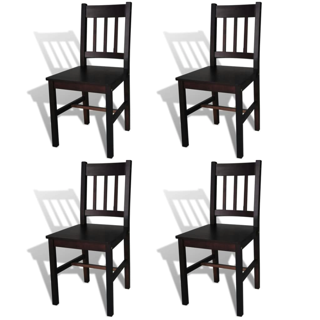 Dining Chairs 4 pcs Dark Brown Pinewood 241517