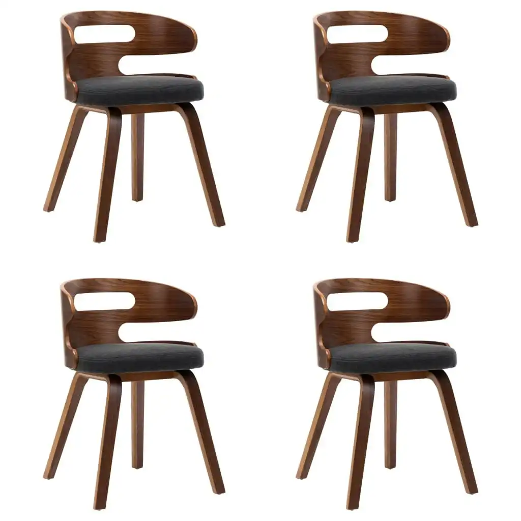 Dining Chairs 4 pcs Dark Grey Bent Wood and Fabric 278850