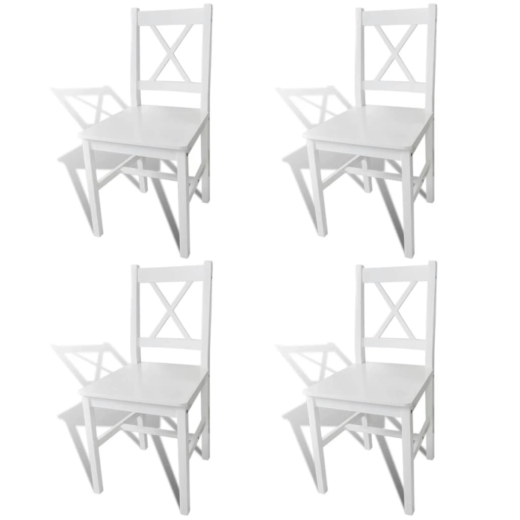 Dining Chairs 4 pcs White Pinewood 241511