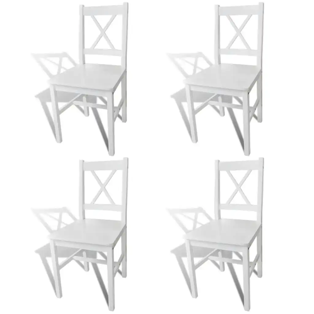 Dining Chairs 4 pcs White Pinewood 241511