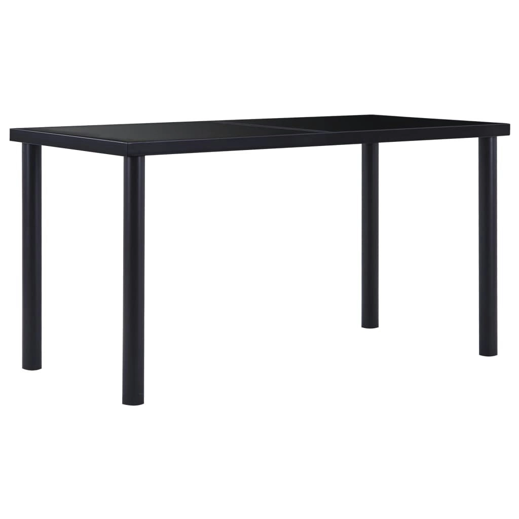 Dining Table Black 140x70x75 cm Tempered Glass 281853