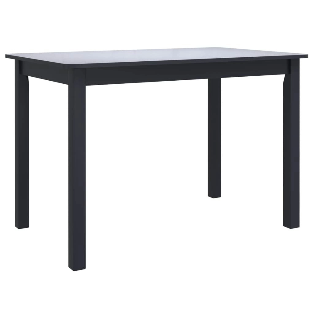 Dining Table Black 114x71x75 cm Solid Rubber Wood 247364