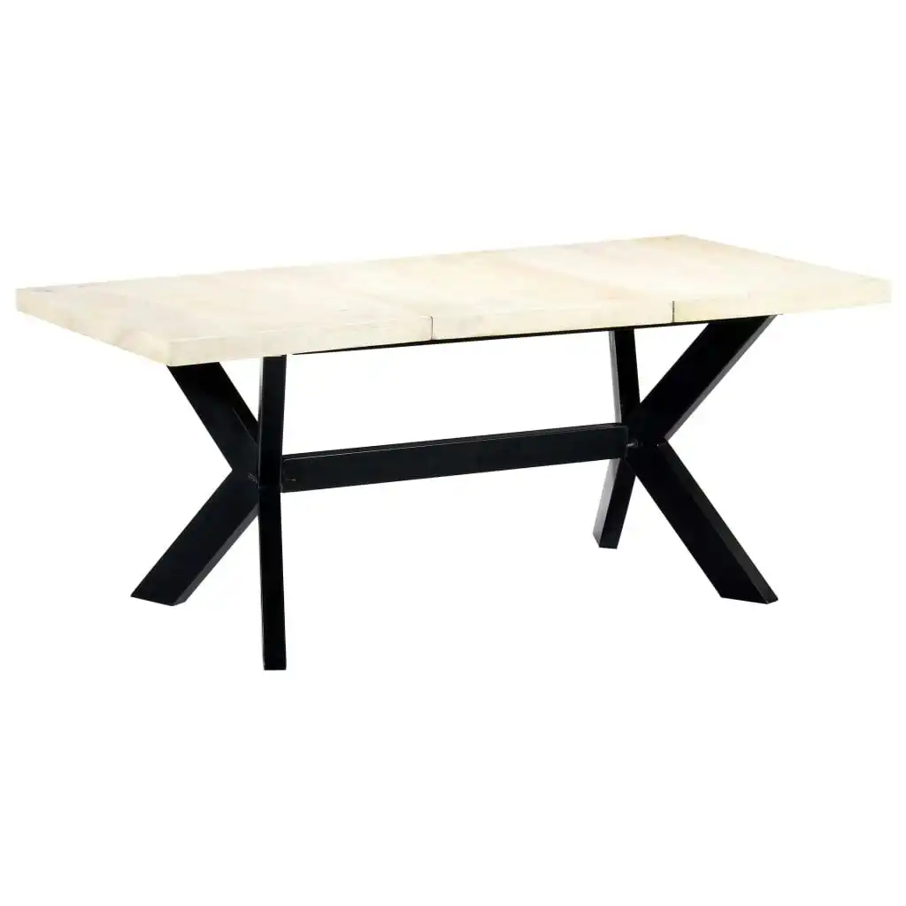 Dining Table White 180x90x75 cm Solid Mango Wood 247431