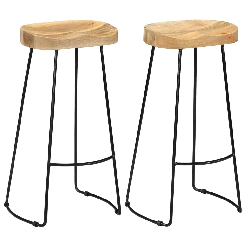 Gavin Bar Stools 2 pcs Solid Mango Wood 247838