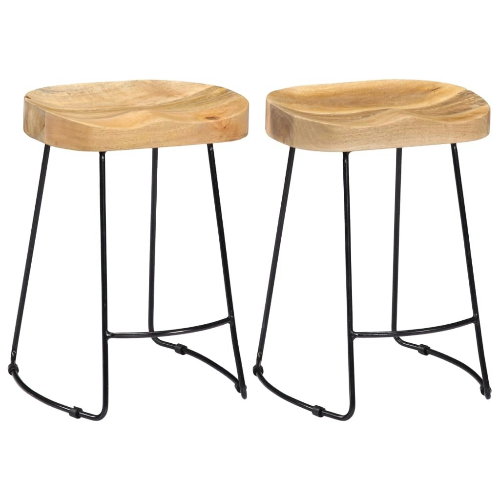 Gavin Bar Stools 2 pcs Solid Mango Wood 247836