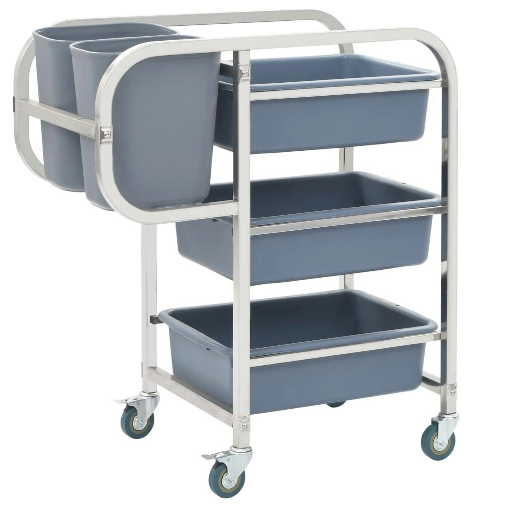 Kitchen Cart with Plastic Containers 82x43.5x93 cm 50918