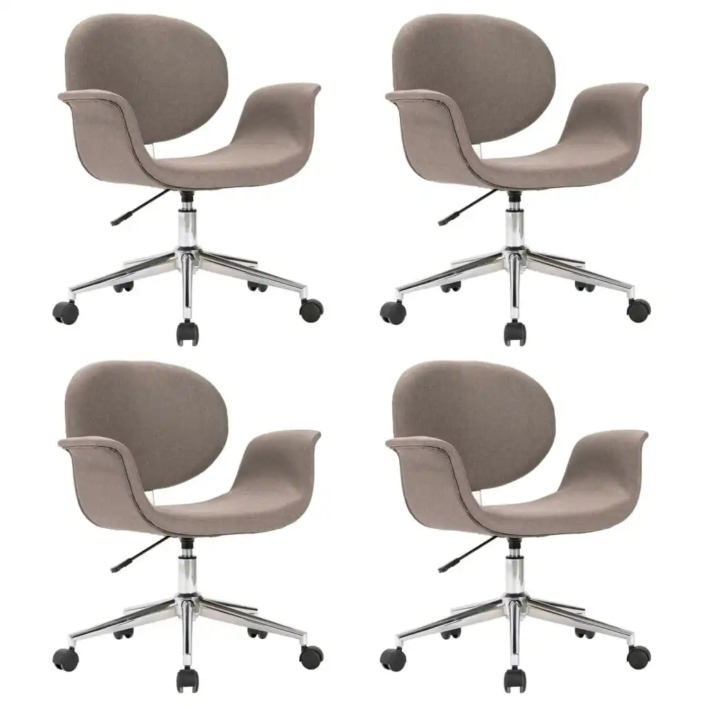 Swivel Dining Chairs 4 pcs Taupe Fabric 3054870