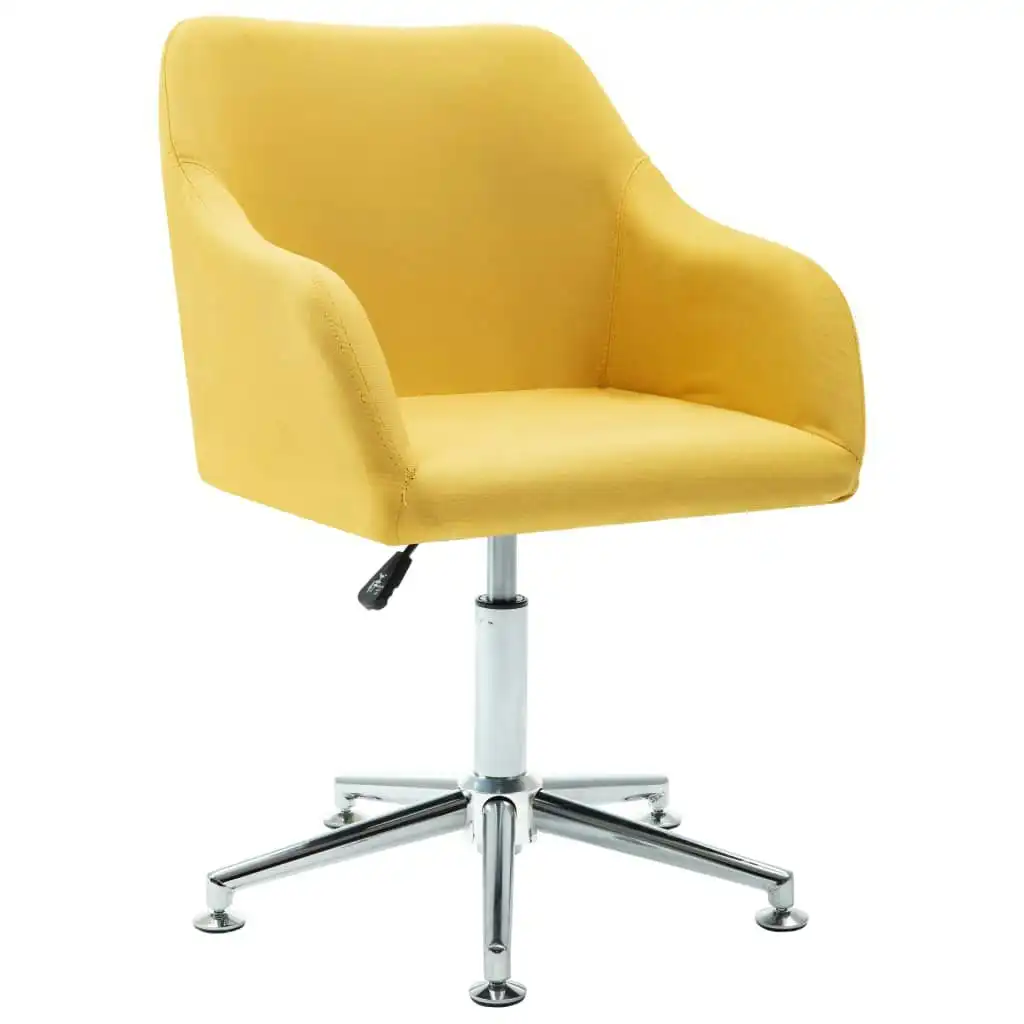 Swivel Dining Chair Yellow Fabric 283476