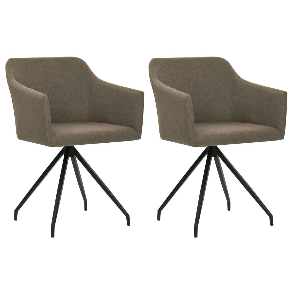 Swivel Dining Chairs 2 pcs Taupe Fabric 323081