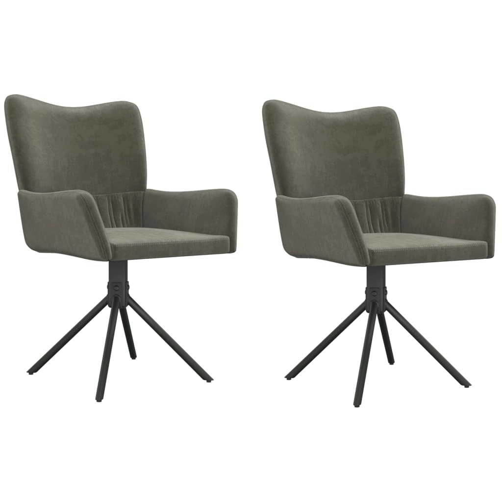 Swivel Dining Chairs 2 pcs Dark Grey Velvet 344810