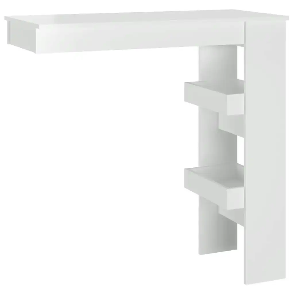 Wall Bar Table High Gloss White 102x45x103.5 cm Engineered Wood 811787