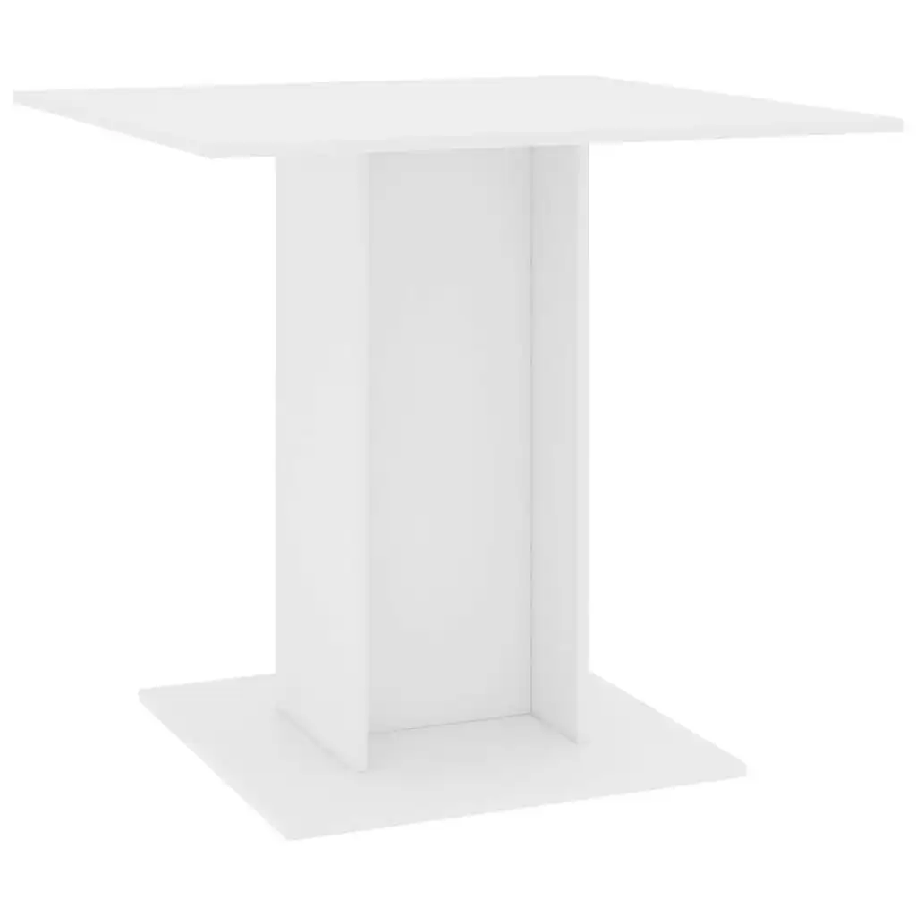 Dining Table White 80x80x75 cm Engineered Wood 800252