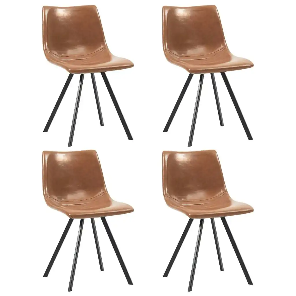 Dining Chairs 4 pcs Cognac Faux Leather 281486