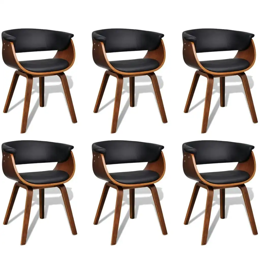 Dining Chairs 6 pcs Bent Wood and Faux Leather 270552