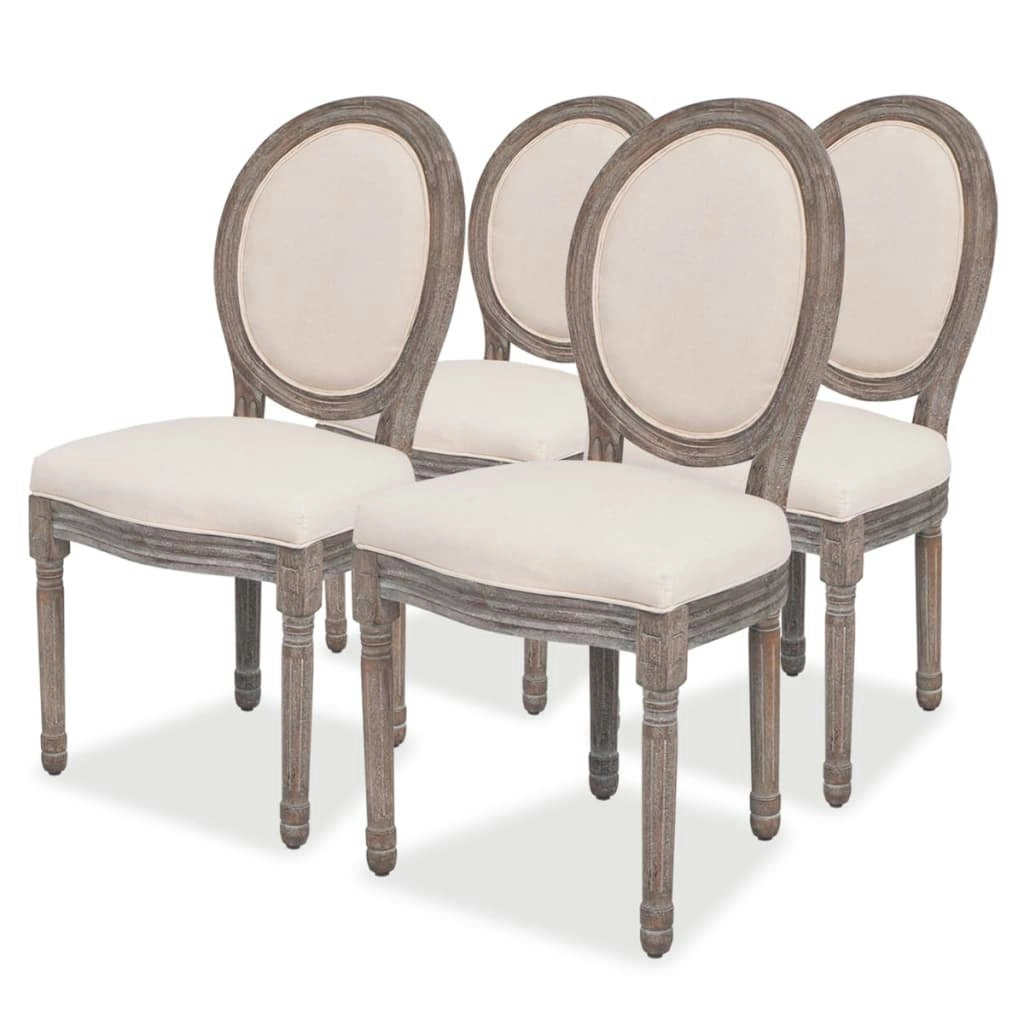 Dining Chairs 4 pcs Cream Fabric 244088