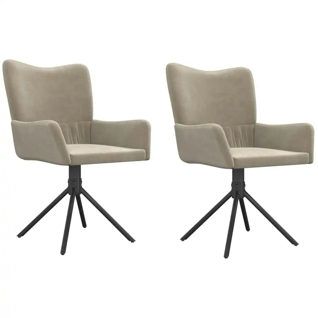 Swivel Dining Chairs 2 pcs Light Grey Velvet 344809