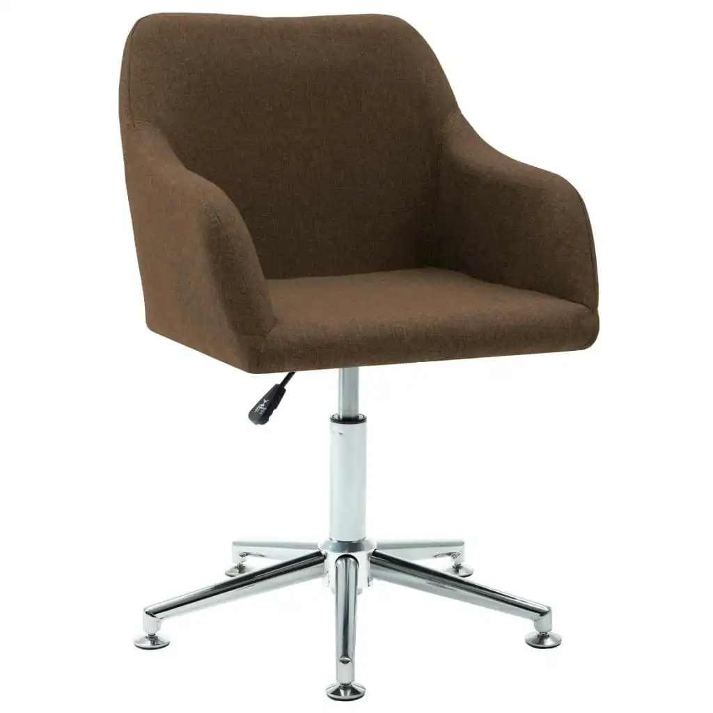 Swivel Dining Chair Brown Fabric 323034