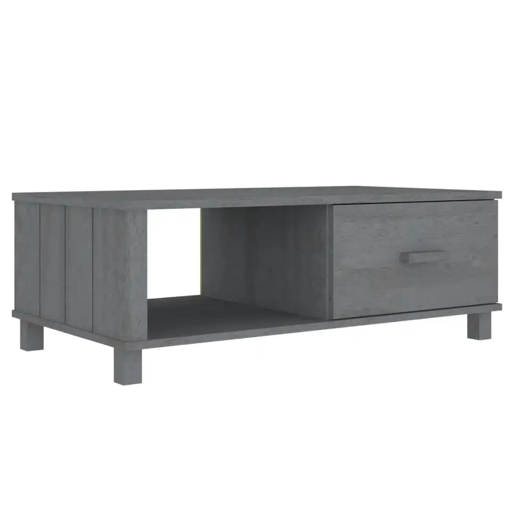 Coffee Table "HAMAR" Dark Grey 100x55x35 cm Solid Wood Pine 340454