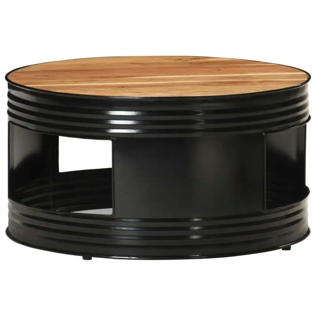 Coffee Table Black 68x68x36 cm Solid Acacia Wood 321933