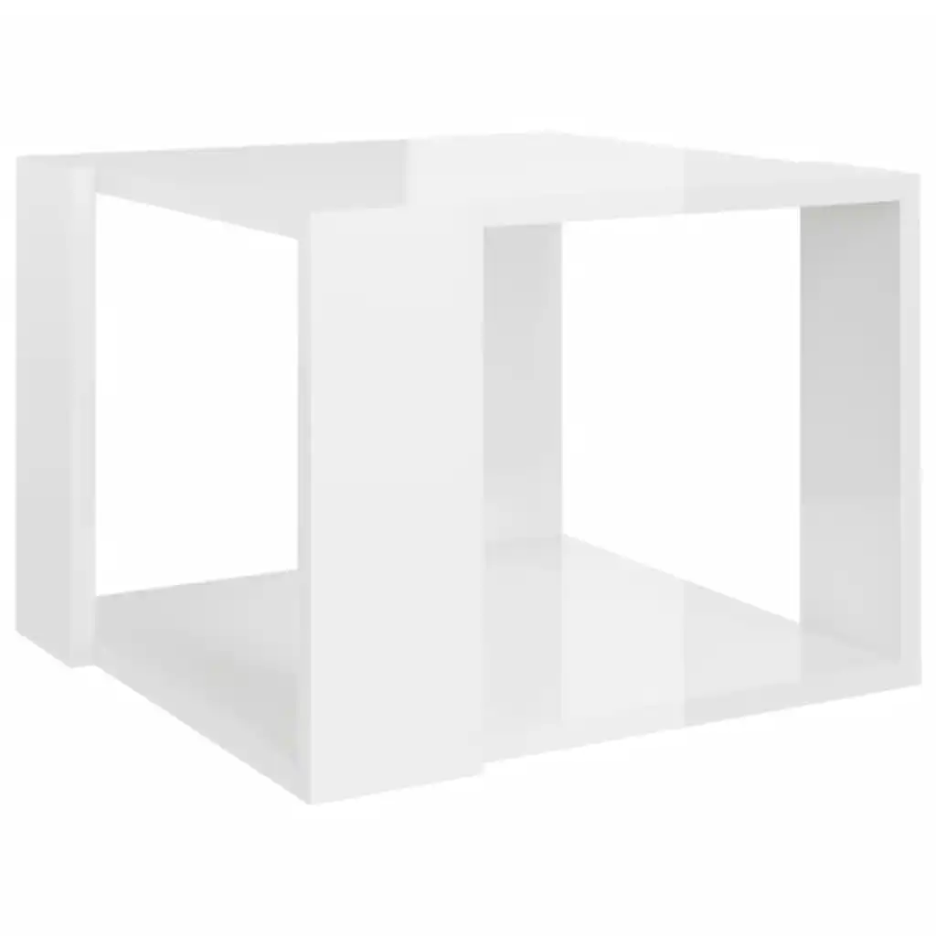 Coffee Table High Gloss White 40x40x30 cm Engineered Wood 806316