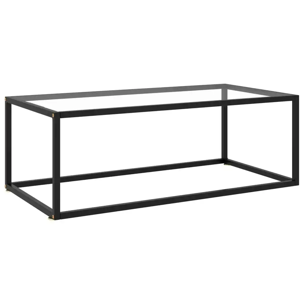 Coffee Table Black with Tempered Glass 100x50x35 cm 322879