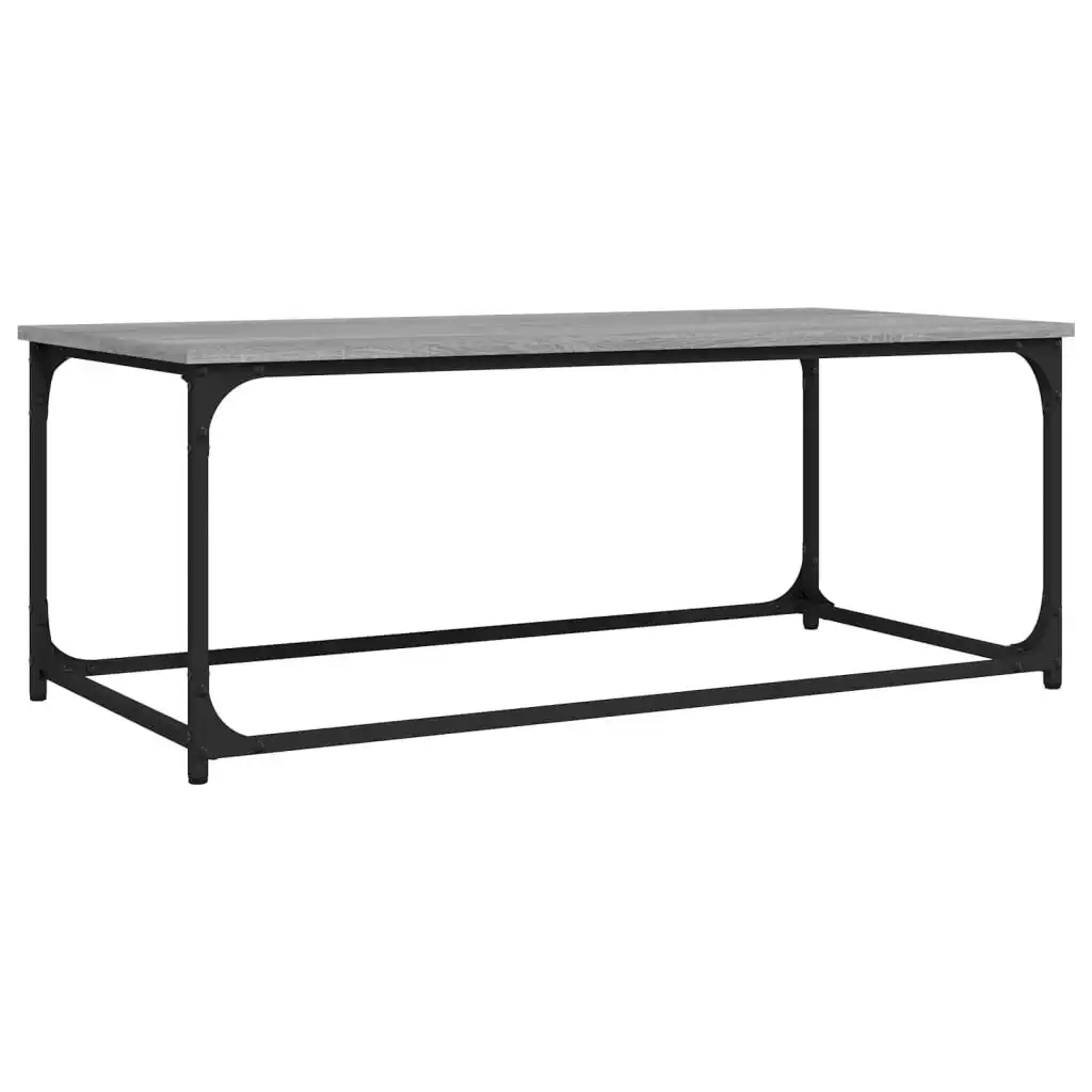 Coffee Table Grey Sonoma 102x50x40 cm Engineered Wood and Iron 823300