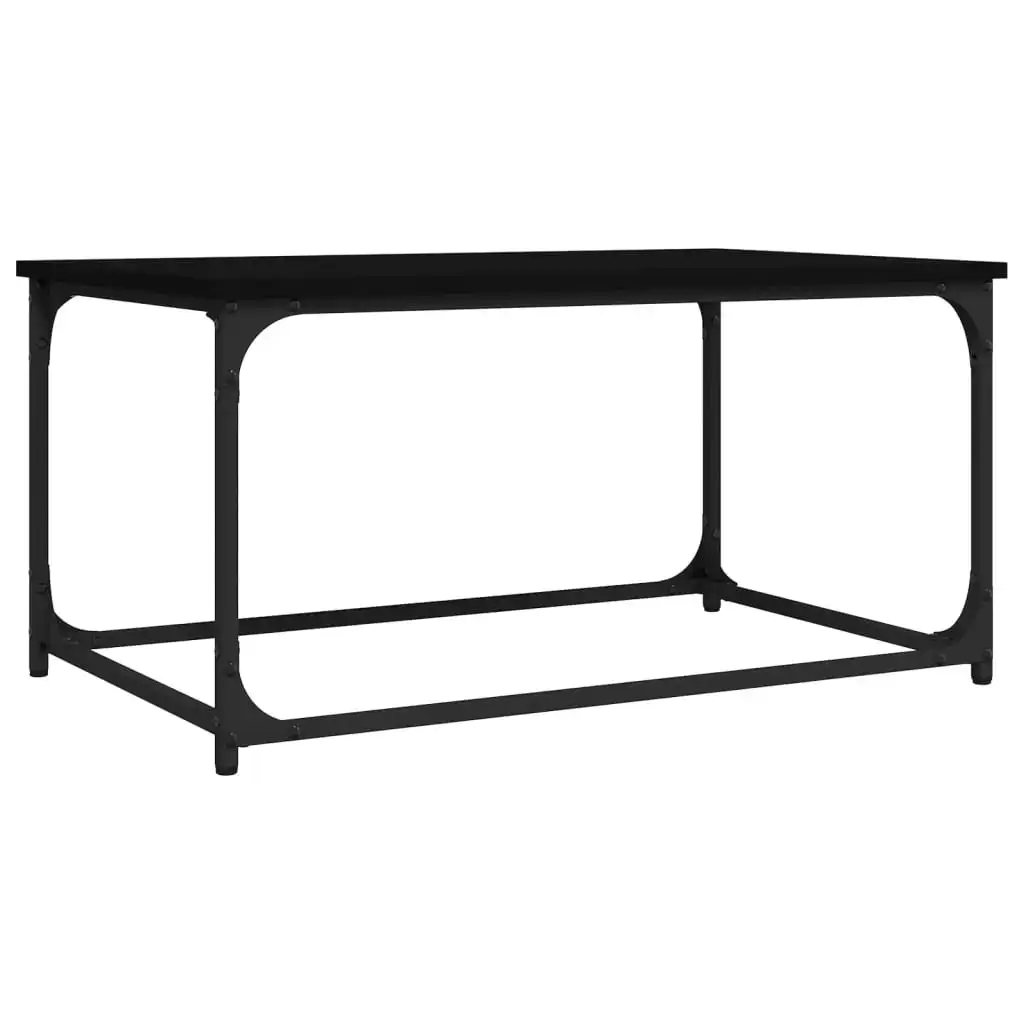 Coffee Table Black 80x50x40 cm Engineered Wood and Iron 823292