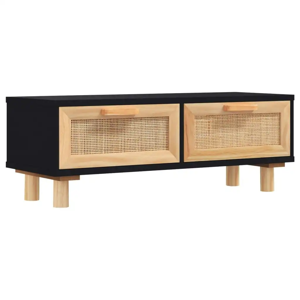 Coffee Table Black 80x40x30 cm Engineered Wood&Solid Wood Pine 345622