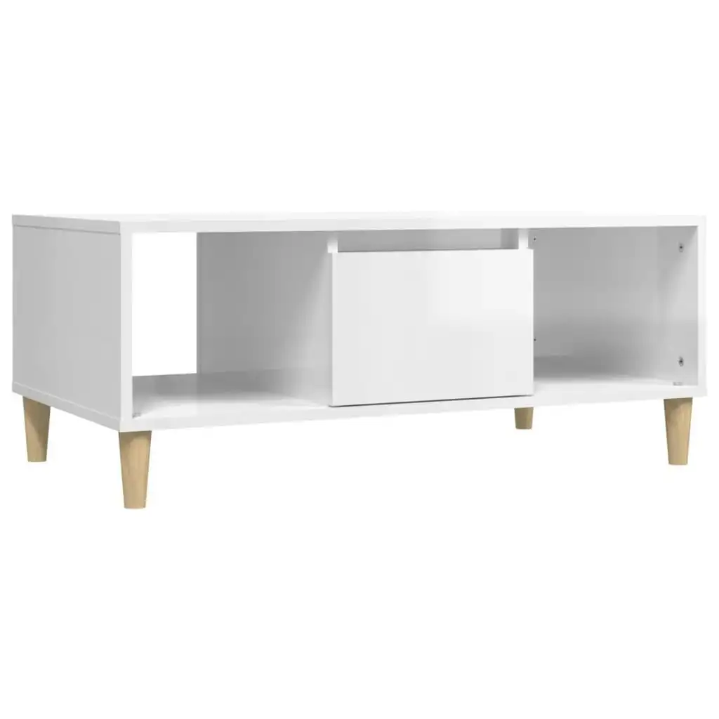 Coffee Table High Gloss White 90x50x36.5 cm Engineered Wood 821062