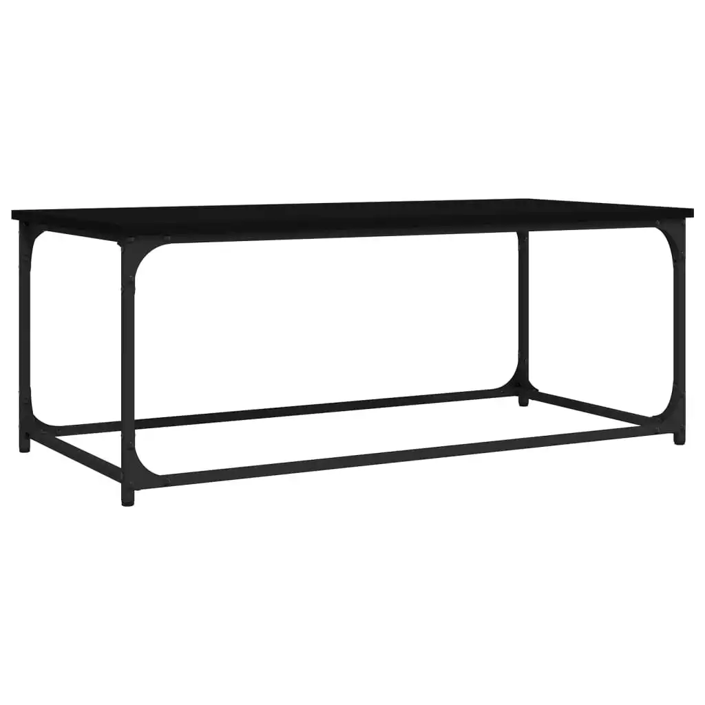 Coffee Table Black 102x50x40 cm Engineered Wood and Iron 823297