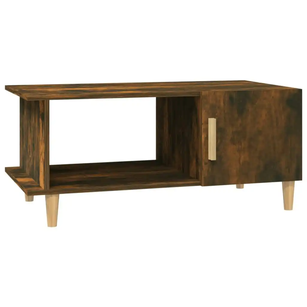 Coffee Table Smoked Oak 90x50x40 cm Engineered Wood 817543